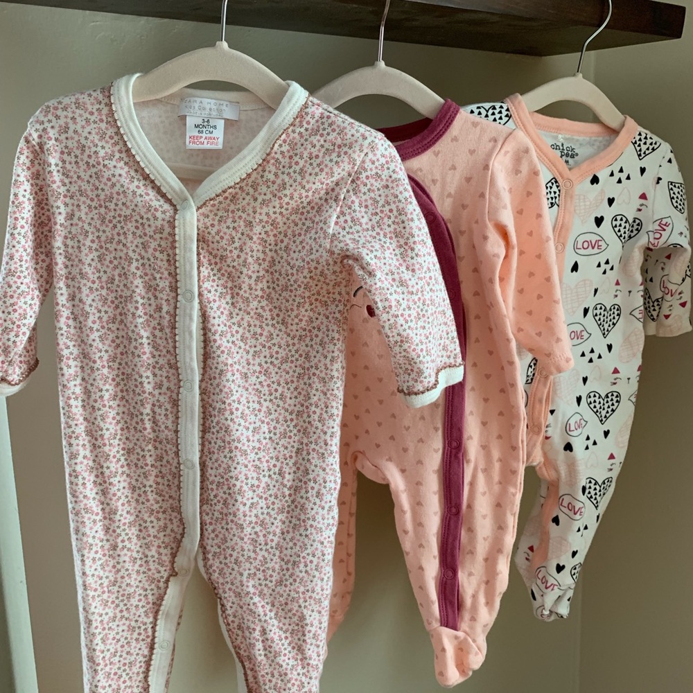 3/$15 Baby girl onesies 3-6 months